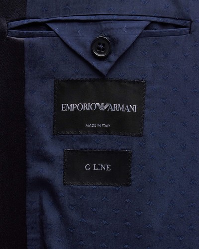 NEW Emporio Armani Blue Peak Lapel Check Super 130's Dinner Jacket 50R NWT $1695 - Picture 6 of 21