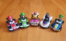 Luigi Black Yoshi Bowser Super Mario Kart Hot Wheels Die Cast Car Lot Of 5