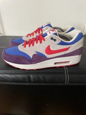 V RARE 2014 NIKE AIR MAX 1 iD UK 11 NBY ONE OG BY YOU 433213-998 GREY BLUE RED