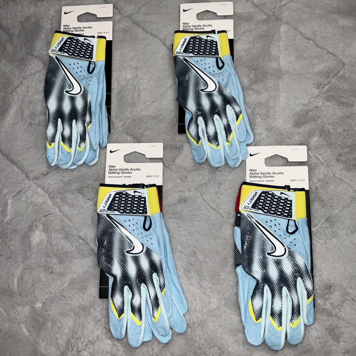 NIKE Alpha Varsity Ronald Acuna Jr. Batting Gloves Size Large Blue