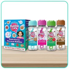 Bubble Lick Variety Flavored Bubbles 4 Pack Cinnamon Roll Watermelon Cookie C...