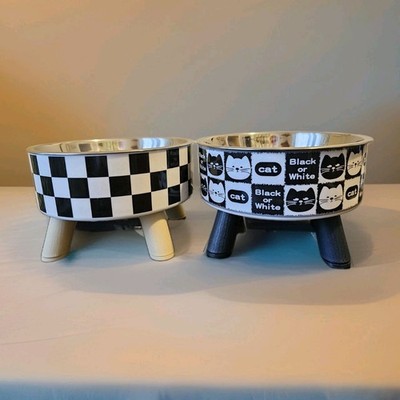 Elevated Pet Bowls Designed For Cats And Small Dogs, Featuring A Pedestal Style