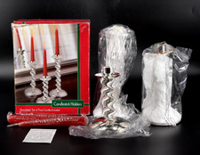 Silverplated Twisted Candlesticks Holders Set of 3 May Dept. Stores New Open Box