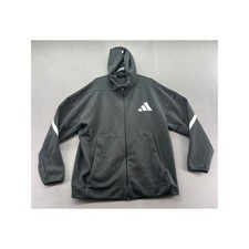 Adidas Z.N.E. Track Jacket Mens XL Full-Zip Hooded Black 3-Bar Logo