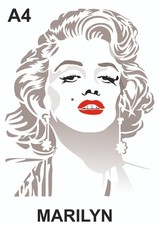 Marilyn Monro Stencil face portrait wall art icons famous airbrush reuse A4 UK