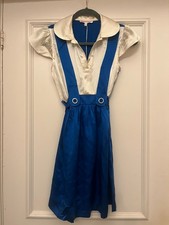 BNWT Betsey Johnson Vintage Y2K Nautical Sailor Silk Dress, size USA 0, UK 4, XS