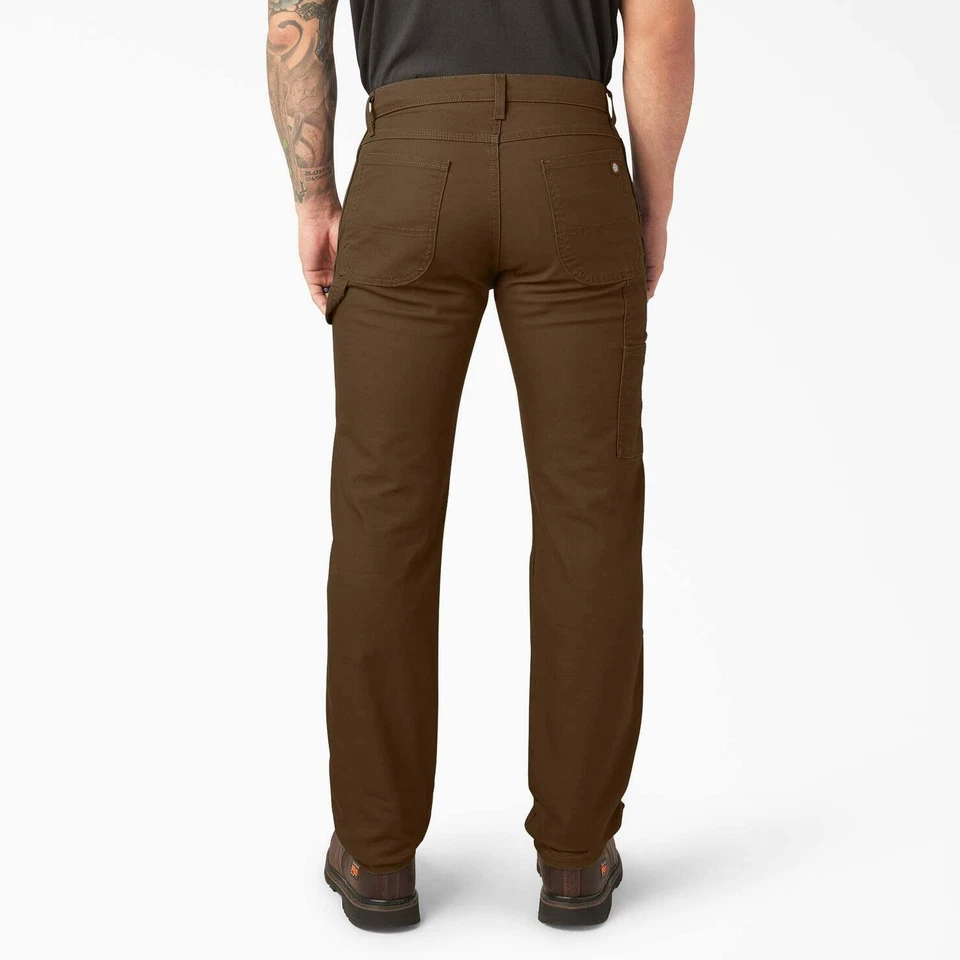 Dickies Mens FLEX Regular Fit Duck Carpenter Pants - DP802 - Timber/Black - Image 2 of 4