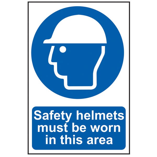 Scan Safety Helmets Must Be Worn In This Area - PVC 400 x 600mm