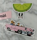 NEW Set of 3 Crumbl Cookies Stickers: Pink Convertible, Lime Wedge, Crumbl Logo — photo 2