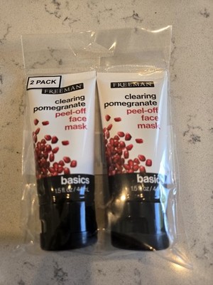 (2) Freeman Clearing Pomegranate Peel-Off Face Mask Rejuvenating Cleanser 1.5 oz