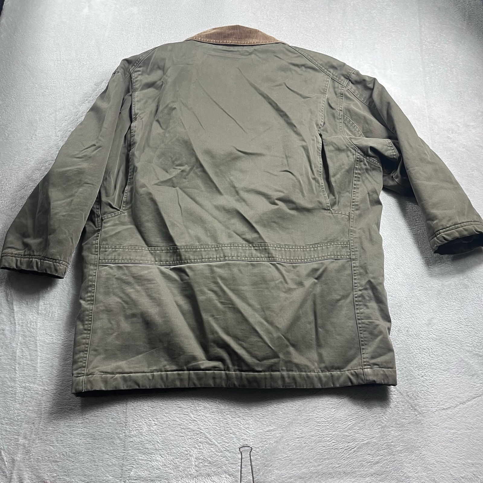 Aberdeen Barn Coat Mens Size Large Chore Jacket Corduroy Collar Fleece Lined