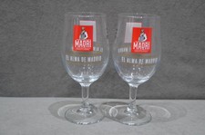 2x Madri Spanish Beer Half Pint 10oz Pedestal Goblet Glass Brand New CE M24 2024