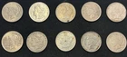 Lot Of 10-Morgan/Peace Dollars Mix Dates. Free Shipping.