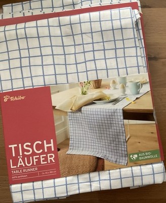 4 Stück Tchibo Tischläufer | ca. 40 x 180 cm | Bio-Baumwolle | Neu & unbenutzt