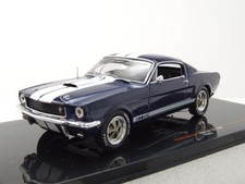 Modellino auto Ford Shelby Mustang GT 350 1965 blu scuro bianco 1:43 ixo models