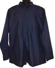 Red Kap Men  s Blue Long Sleeve Collard Shirt Size M BG 14