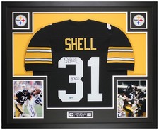 Donnie Shell Autographed & Framed Black Pittsburgh Jersey Beckett Certified