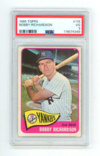 Bobby Richardson 1965 Topps #115 PSA 3 VG