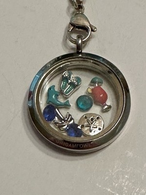 Authentic Origami Owl Living Locket Lot 2 Chains, Plates, Charms, Dangles 