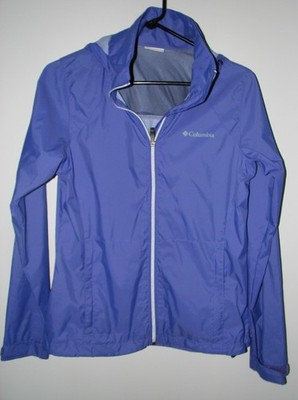 Columbia Women's  Nylon Rain Jacket Windbreaker Hide-away Hood Purple  S