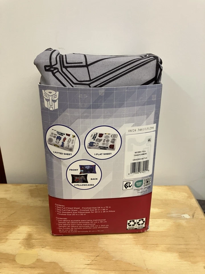 TRANSFORMERS 4pc Full Sheet Set! 1 Fitted, 1 Flat Sheet & 2 Pillowcase #9B135W - Image 3 of 4