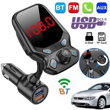 Car Kit Bluetooth 5.0 FM Transmitter MP3 AUX Radio Adapter QC3.0 Dual USB Charge