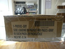 Case of 20 BCW Side Loading 18-Pocket Pro Pages - Gray