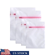 Polyester Mesh Laundry Bags Set Zippered Washing Bags Socks Underwear Clothes US