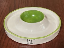 Rae Dunn Artisan Collection Margarita Rim Salt Dish White & Green