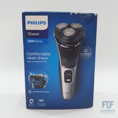 Shaver Series 3000   Elektrischer Nass- und Trockenrasierer für Männer in Schwar