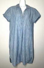 Gap Popover Chambray Dress With Pockets Women’s Size Small