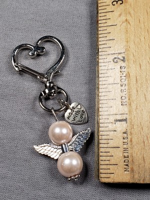 Vintage Keychain Guardian Angel Religious Christian B6