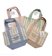 Trader Joe  s Mini Pastel Stripe Canvas Tote Bags NWT Limited 2026