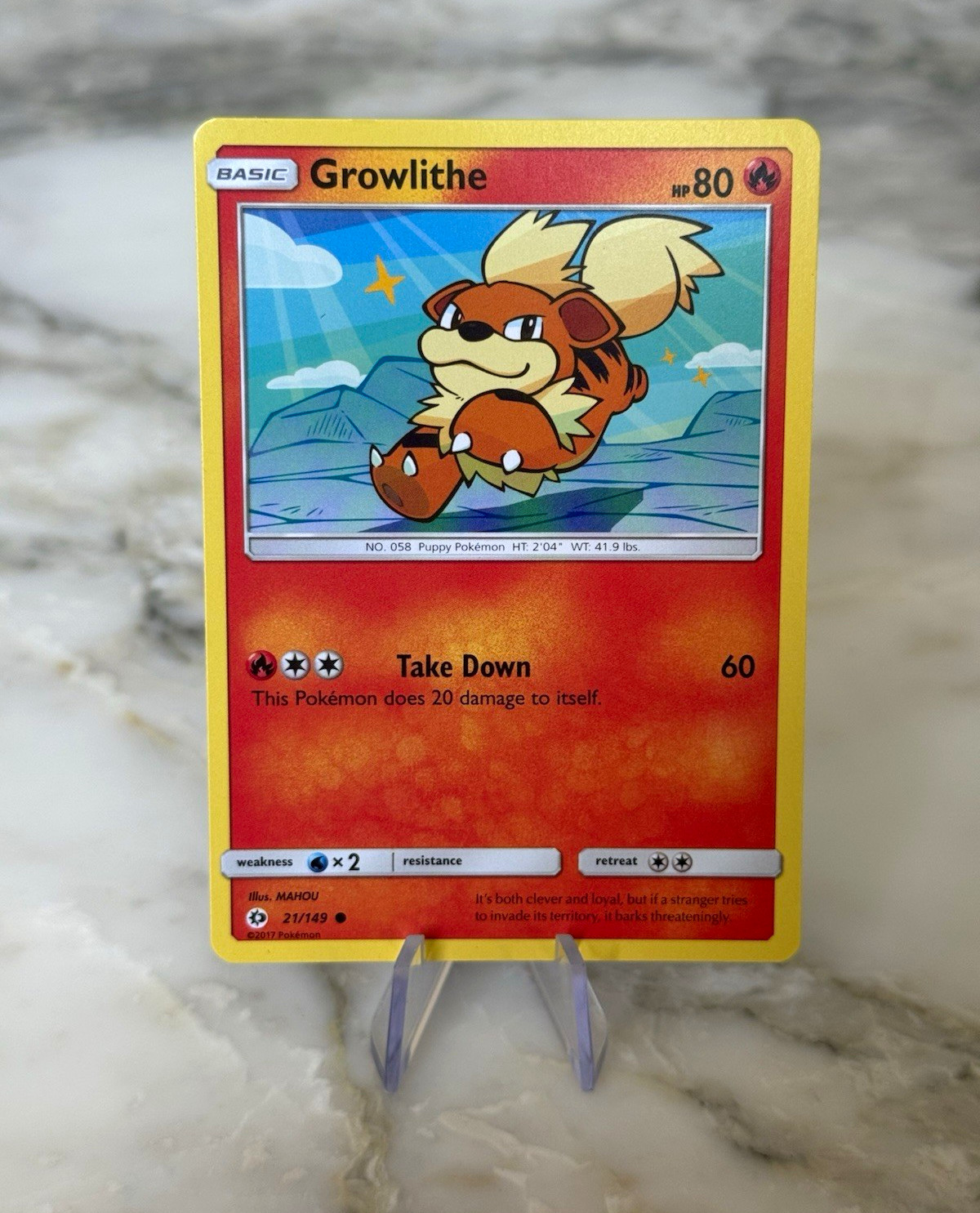 Pokemon - Growlithe 21/149 - Sun & Moon Base Set - Common -  NM