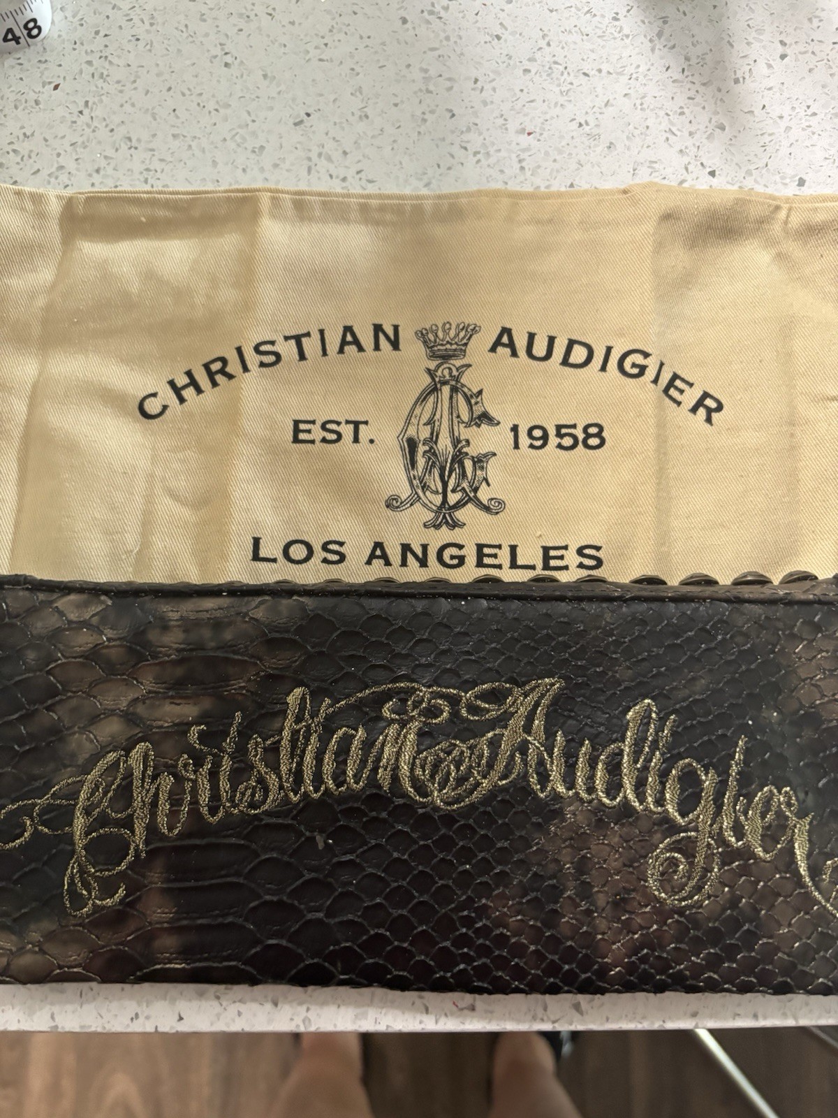 Christian Audigier Los Angeles Python Embossed Cl… - image 1