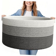 125L Extra Large Blanket Basket, 25" x 16", Jumbo Laundry 1 Pack gradual gray