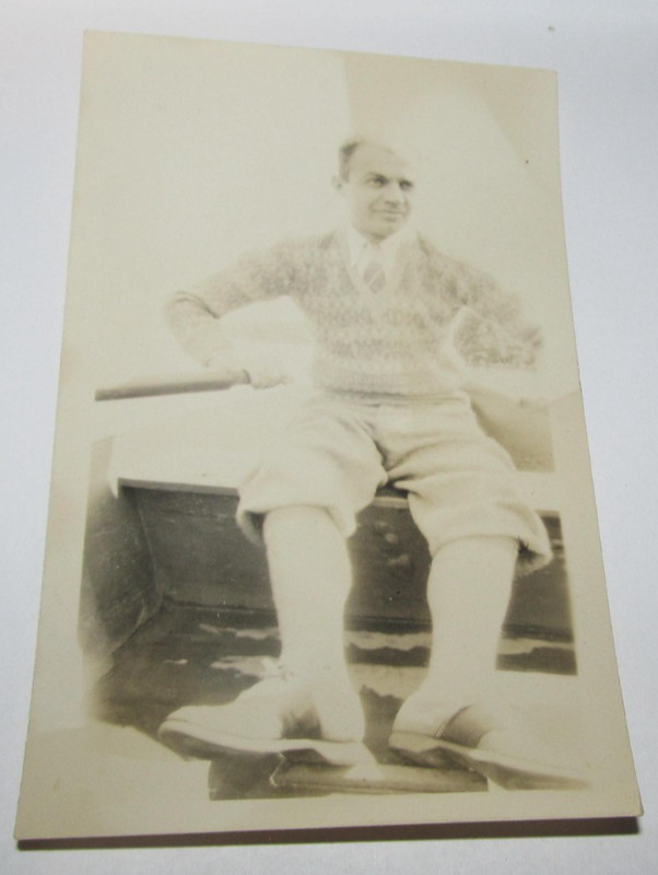 Vintage Photo Military WWII Man in Golf or Athletic Knickers 2 3/4" x 4 1/2"