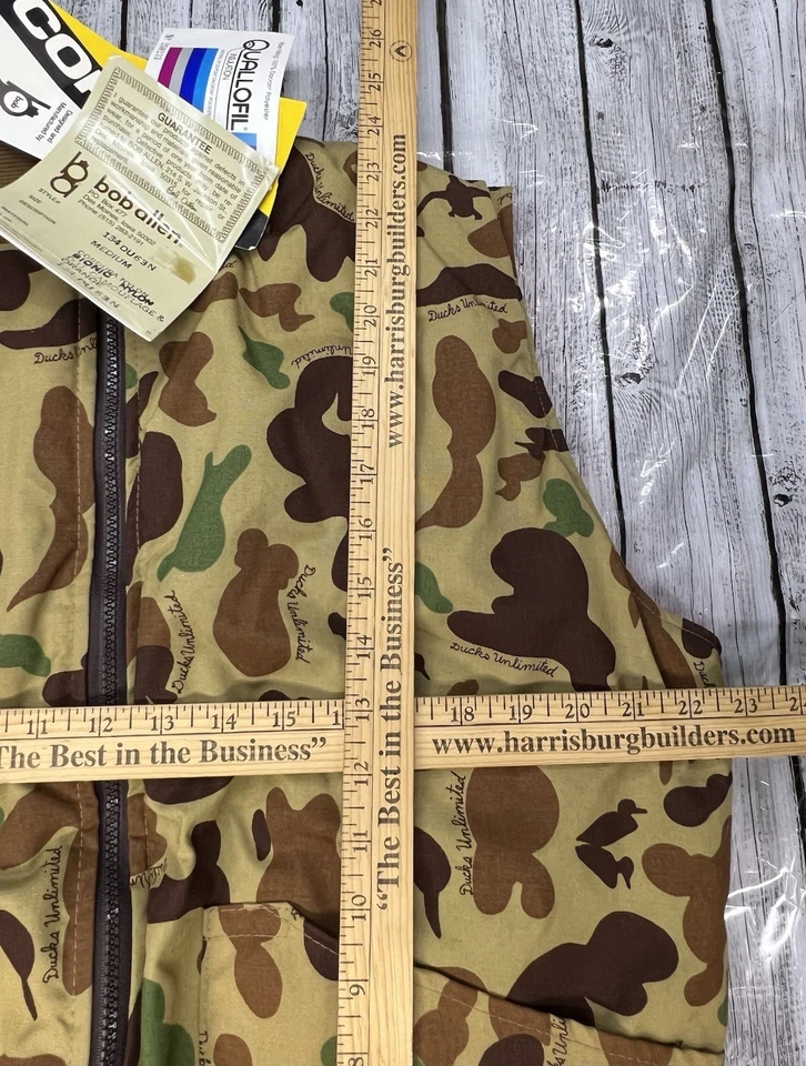 Vintage Bob Allen Shooting Vest Ducks Unlimited Camo Blaze Puffer Reversible 70s - Image 4 of 4