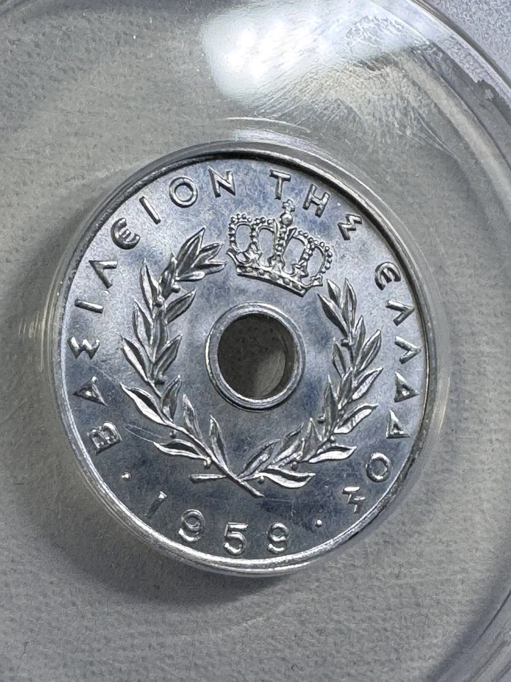 1959 Greece 20 Lepta Graded MS 67 by ANACS - Image 2 of 4