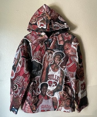 Michael Jordan Chicago Bulls GOAT All Over Print Tapestry Hoodie    J2080