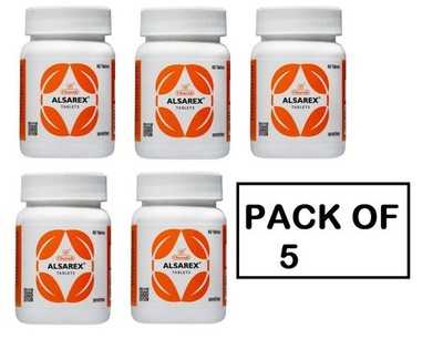 Charak Alsarex Ayurvedic Tablet   300 Tabs (5×60) for Acid Peptic & Stomach Care