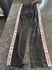 Givenchy Nylon Logo Embroidered Track Pants Black Red White Stripe Pants Sz Sm