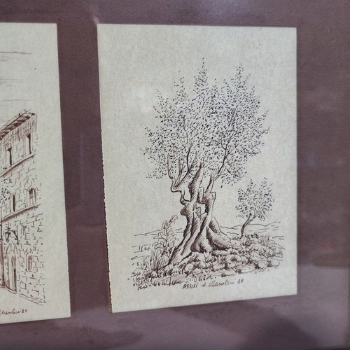 Vintage Italian Assisi Italy Art 3 Prints Professionally Framed.15.5 X 9" Signed - Picture 4 of 16