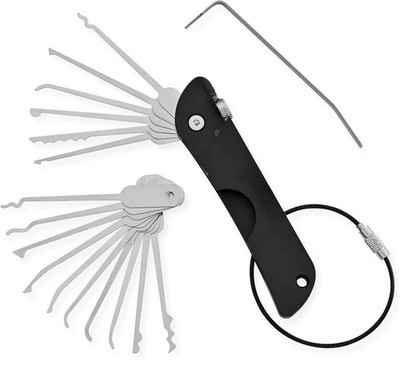 Lockpicking Set 21-teilig Edelstahl   Dietrich Übungsset faltbar Lock Training