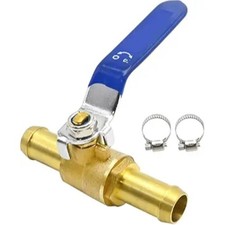 5/8 Inch Brass Hose Barb Ball Valve Kit, Heater Hose Shut Off Valve, Car Heater