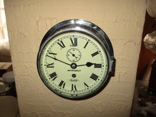 Sehr alte mechanische Schiffsuhr silbern Einar Weilbach & Co Made in England