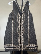 Free People Diamonds and Snakes Boho Shift Mini Dress Size M Lined Embellished