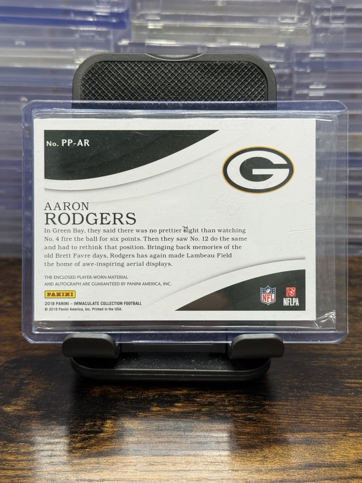 2018 Panini Immaculate Honors Collection Aaron Rodgers Patch Auto 1/1 #PP-AR view 2