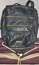 Steve Madden Black Logo Backpack with Gold Hardware  Inner Outer Pockets