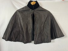 Antique Victorian Edwardian Black Silk Cape Velvet Collar
